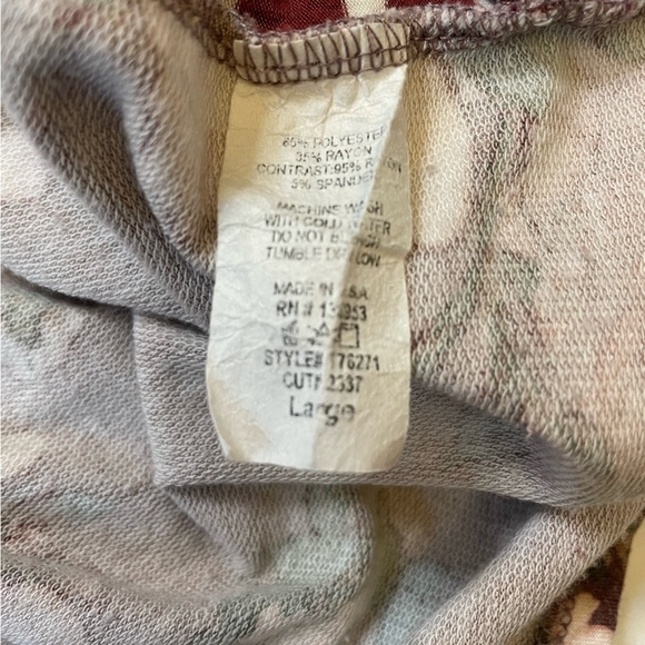 Sun & Moon size large red/burgundy striped floral shirt - Picture 6 of 6